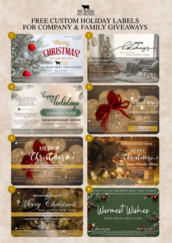 Free Custom Holiday Label Package 12 bottles | Favorites (330G) - Image 2