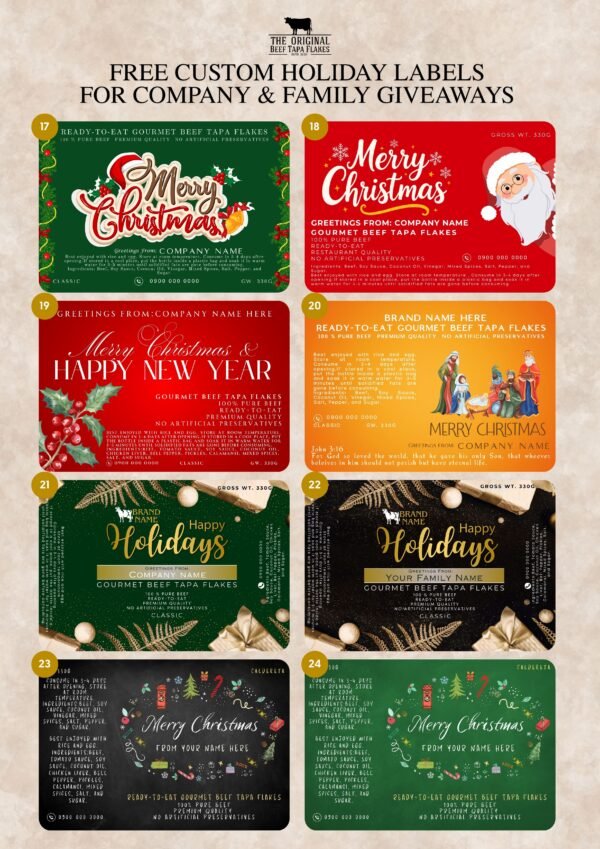 Free Custom Holiday Label Package 12 bottles | Favorites (330G) - Image 4