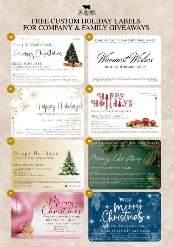 Free Custom Holiday Label Package 12 bottles | Favorites (330G) - Image 5