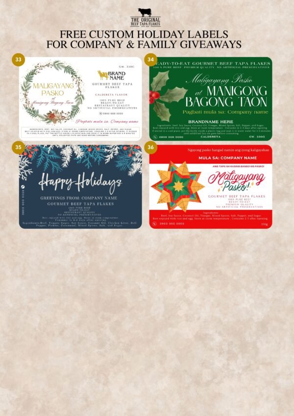 Free Custom Holiday Label Package 12 bottles | Favorites (330G) - Image 6